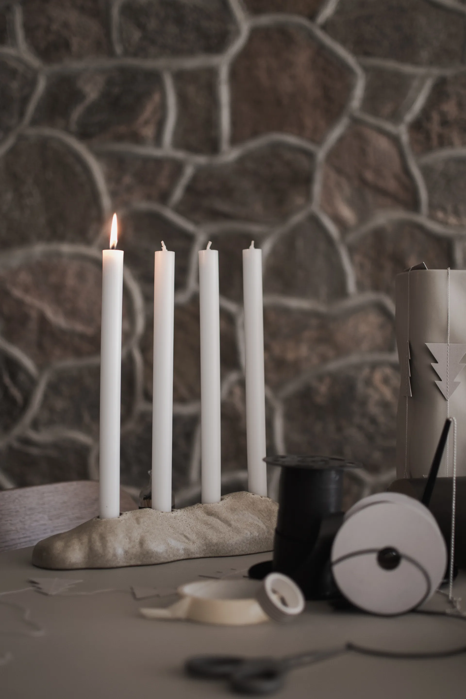 Base Adventskerzenhalter, Beige DBKD