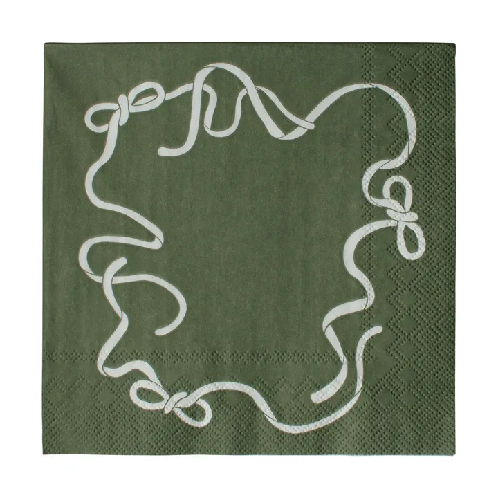 Bow Papierserviette 33x33 cm 20er Pack - Green - DBKD