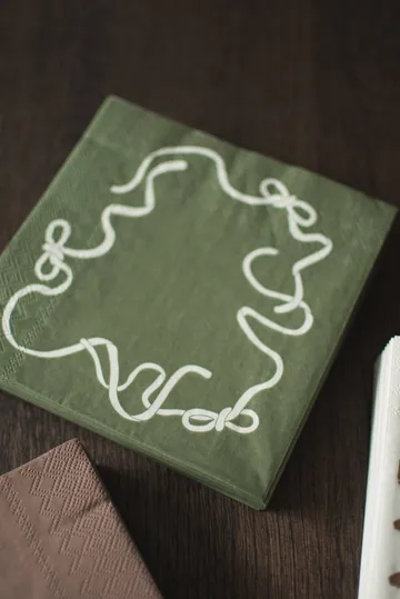 Bow Papierserviette 33x33 cm 20er Pack - Green - DBKD