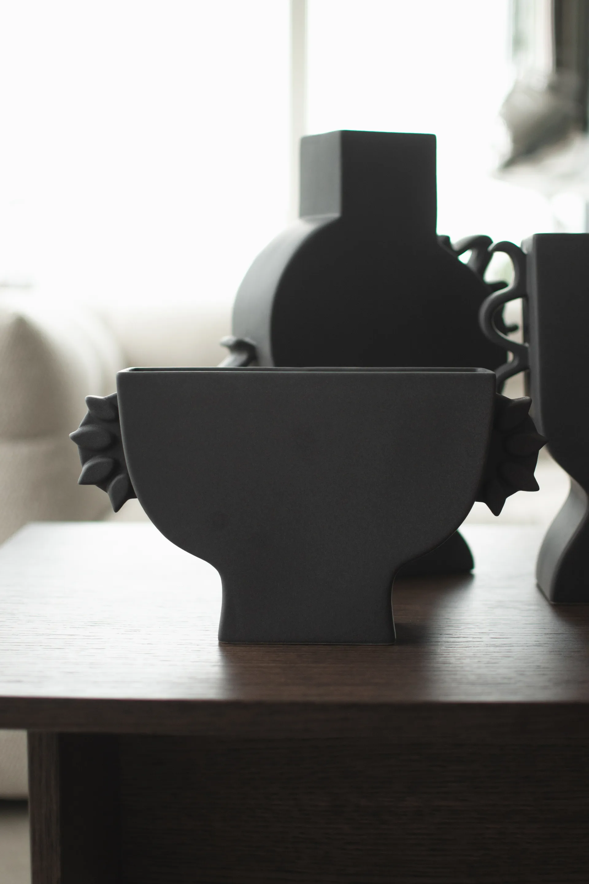 Flache Vase 16 cm, Black DBKD