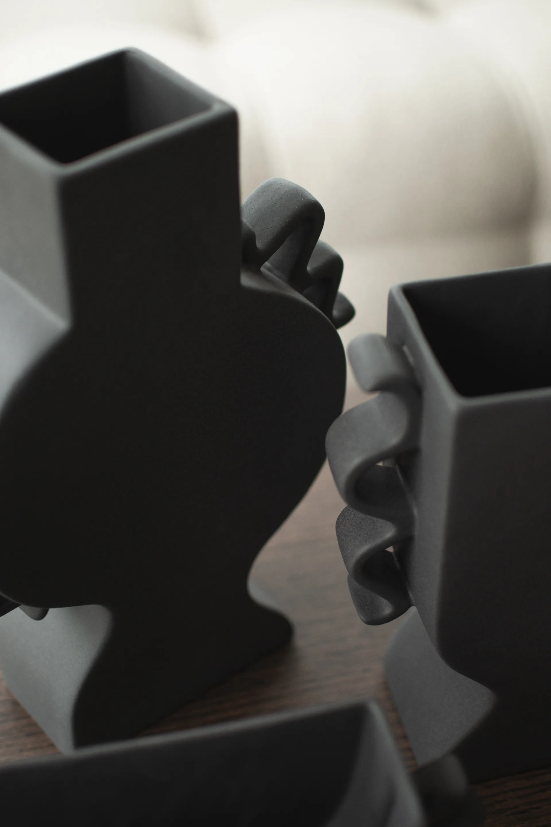 Flache Vase 33 cm, Black DBKD