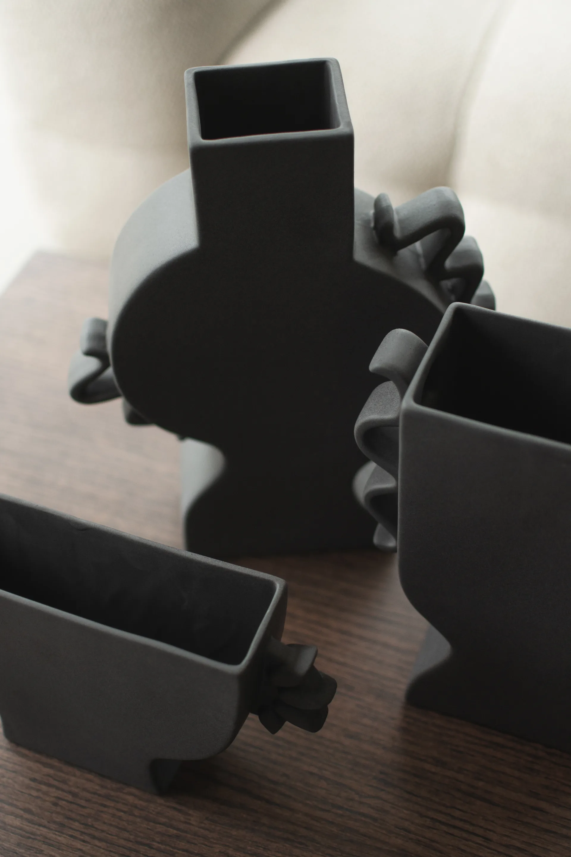 Flache Vase 33 cm, Black DBKD