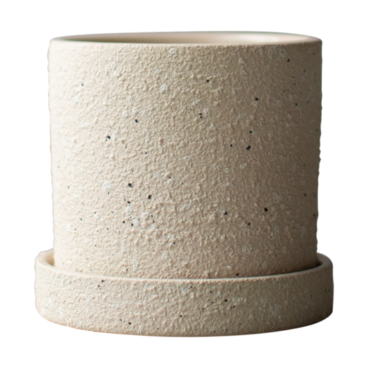DBKD Grow Blumentopf Ø10cm mit Untersetzer Creme structure