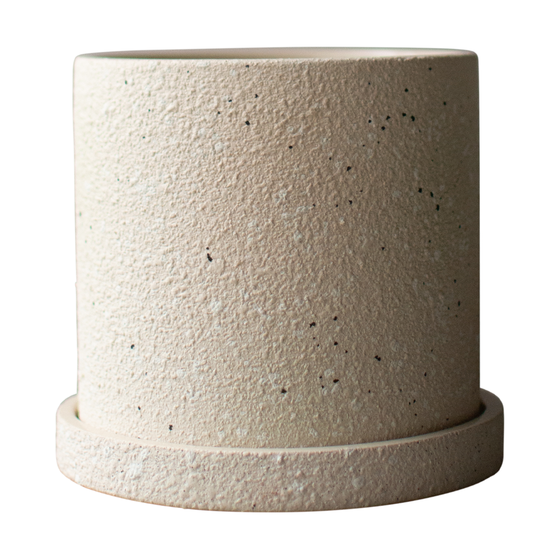 DBKD Grow Blumentopf Ø13cm mit Untersetzer Creme structure