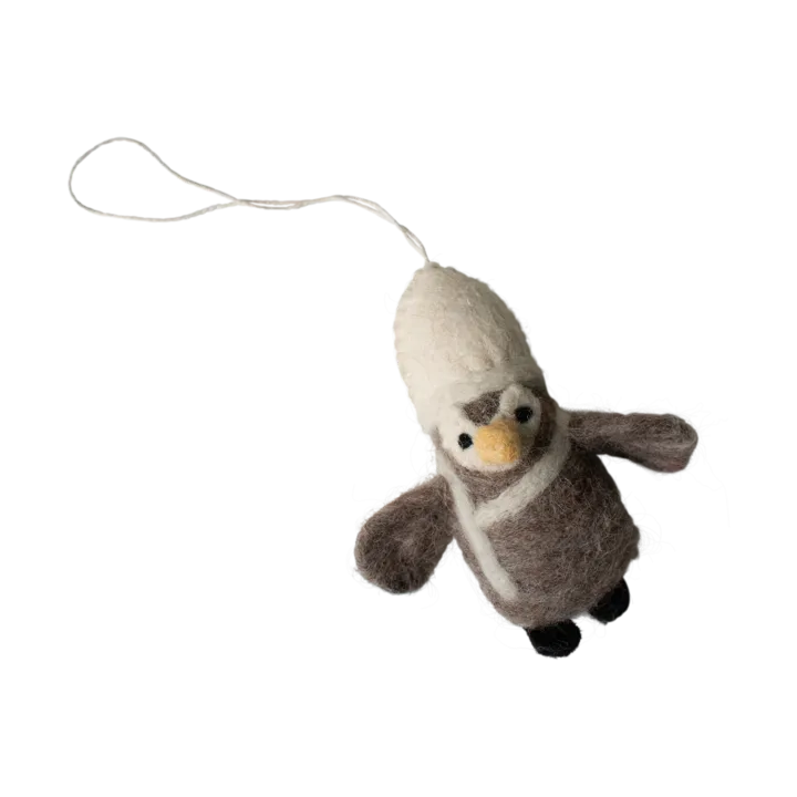 Hanging pinguin Dekorationsanhänger - Beige-white - DBKD