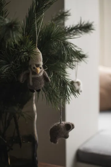 Hanging pinguin Dekorationsanhänger - Beige-white - DBKD