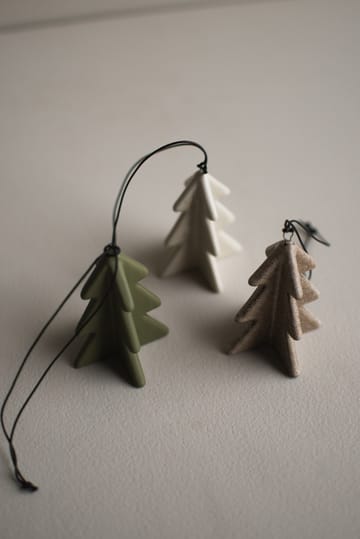 Hanging winter tree 7 cm - Beige - DBKD