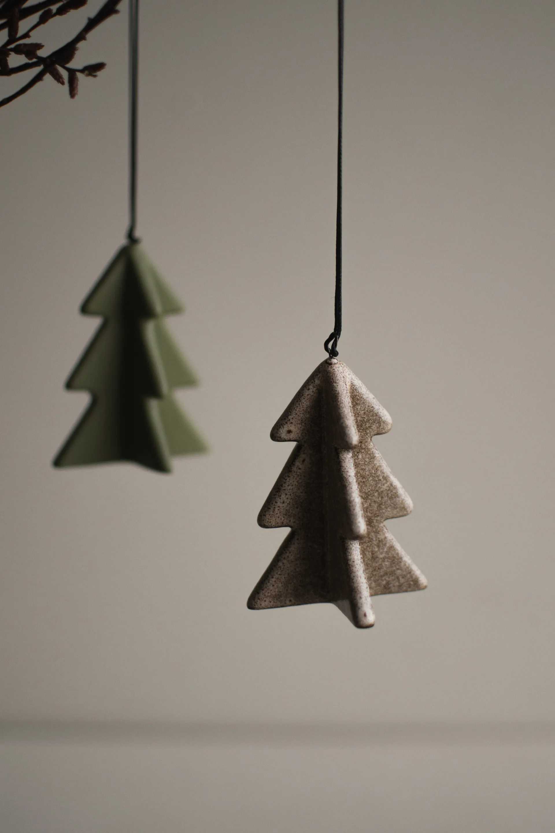 Hanging winter tree 7 cm, Beige DBKD