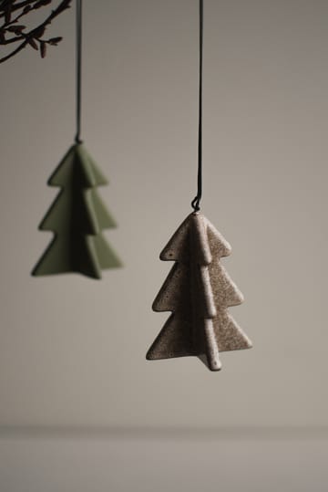 Hanging winter tree 7 cm - Beige - DBKD