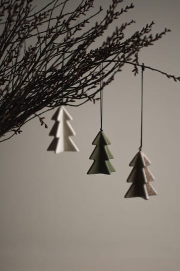 Hanging winter tree 7 cm - Beige - DBKD