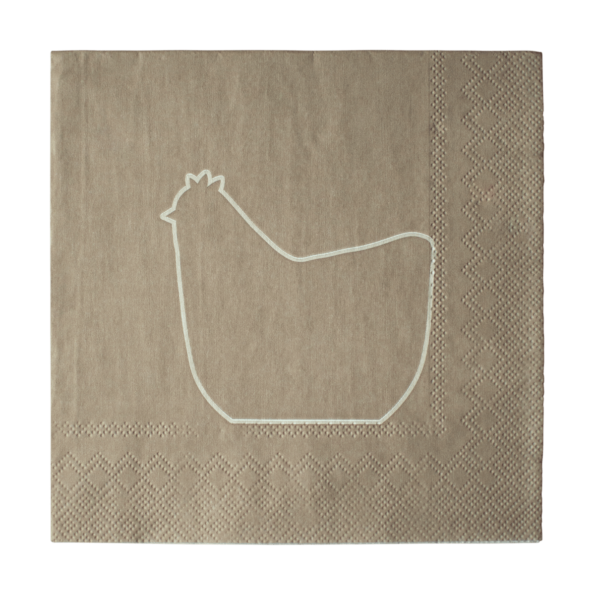 DBKD Happy hen Papierserviette 33x33 cm 20er Pack Brown