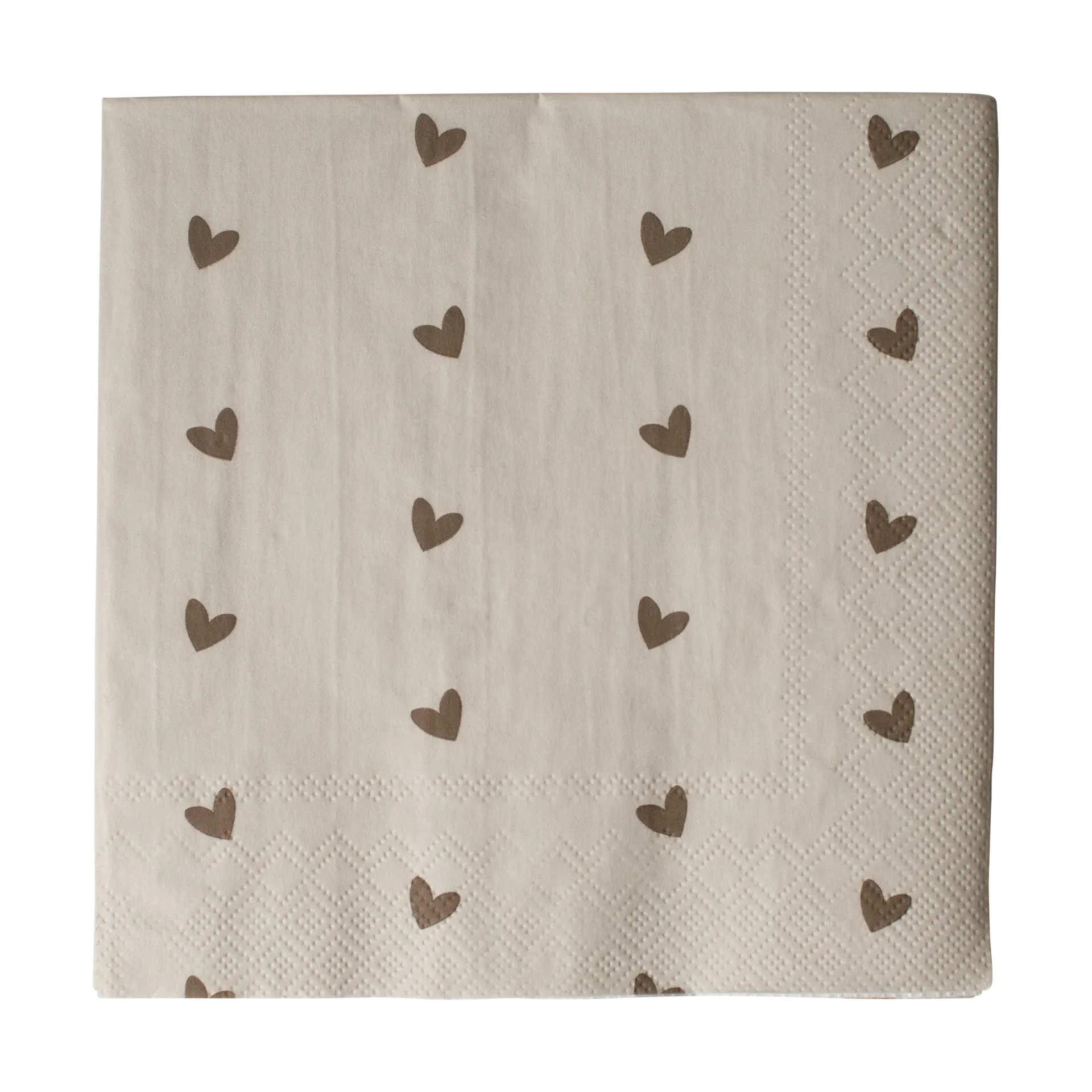 Heart Papierserviette 33x33 cm 20er-Pack, Brown-beige DBKD