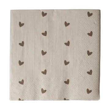 Heart Papierserviette 33x33 cm 20er-Pack - Brown-beige - DBKD