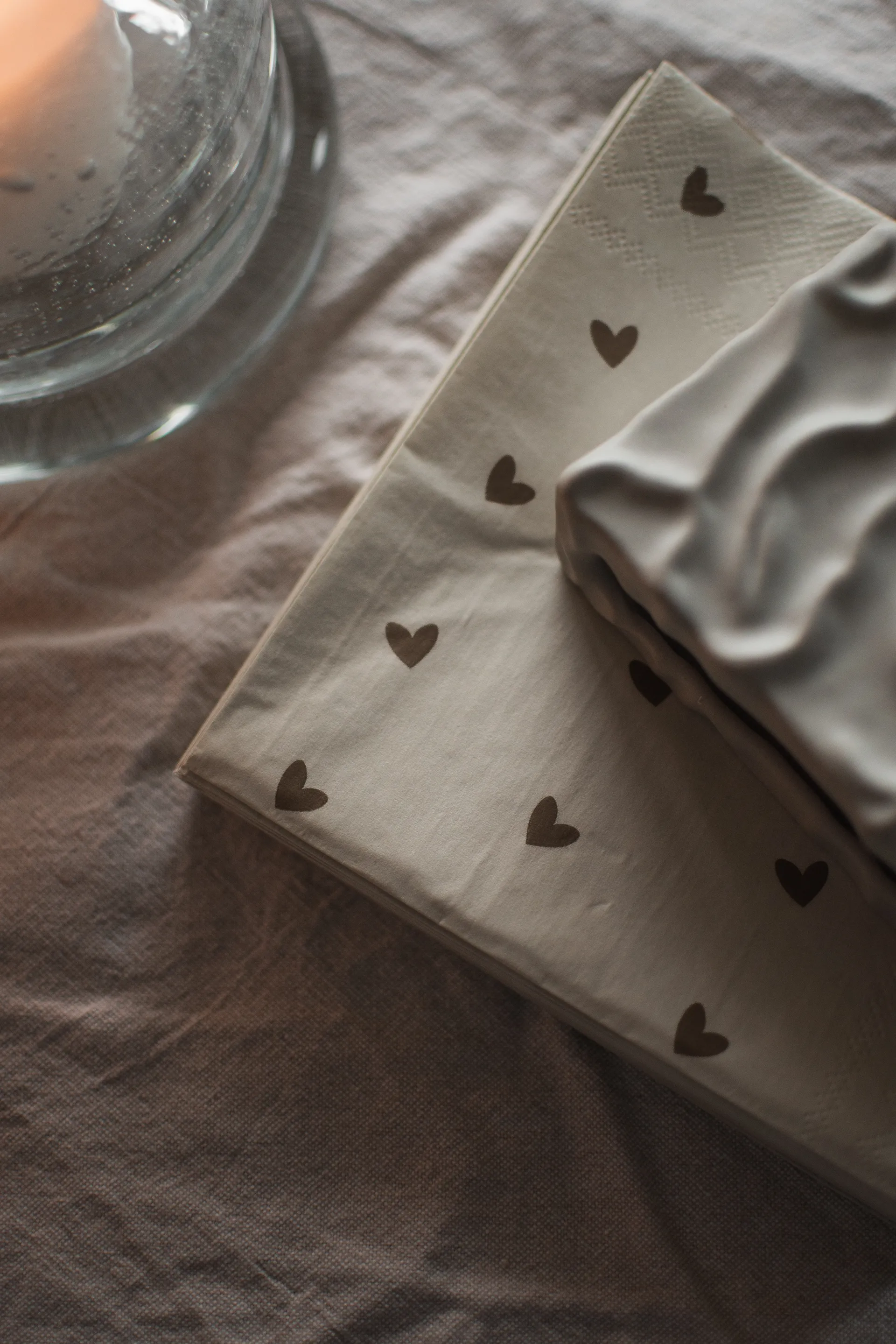 Heart Papierserviette 33x33 cm 20er-Pack, Brown-beige DBKD