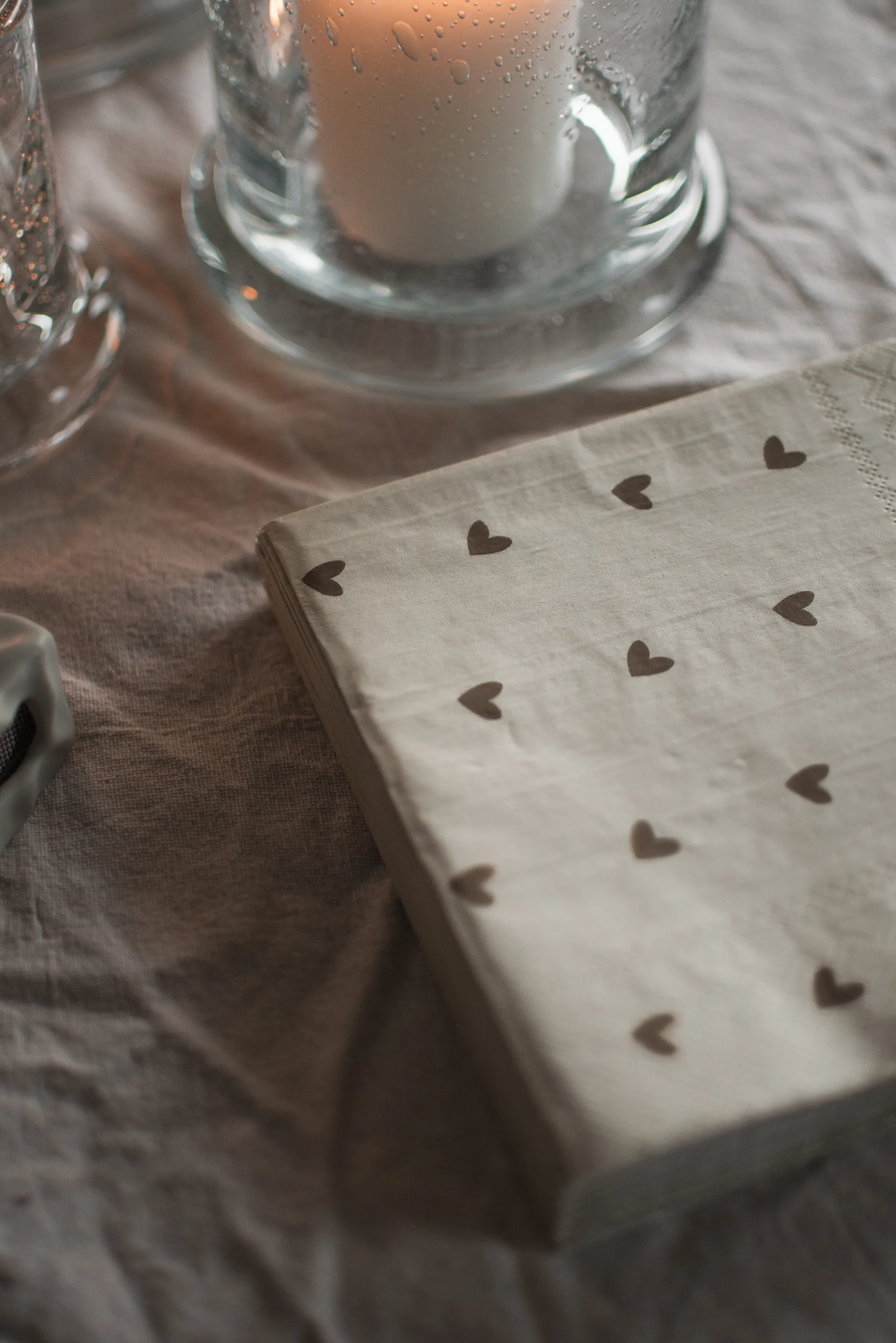 Heart Papierserviette 33x33 cm 20er-Pack, Brown-beige DBKD