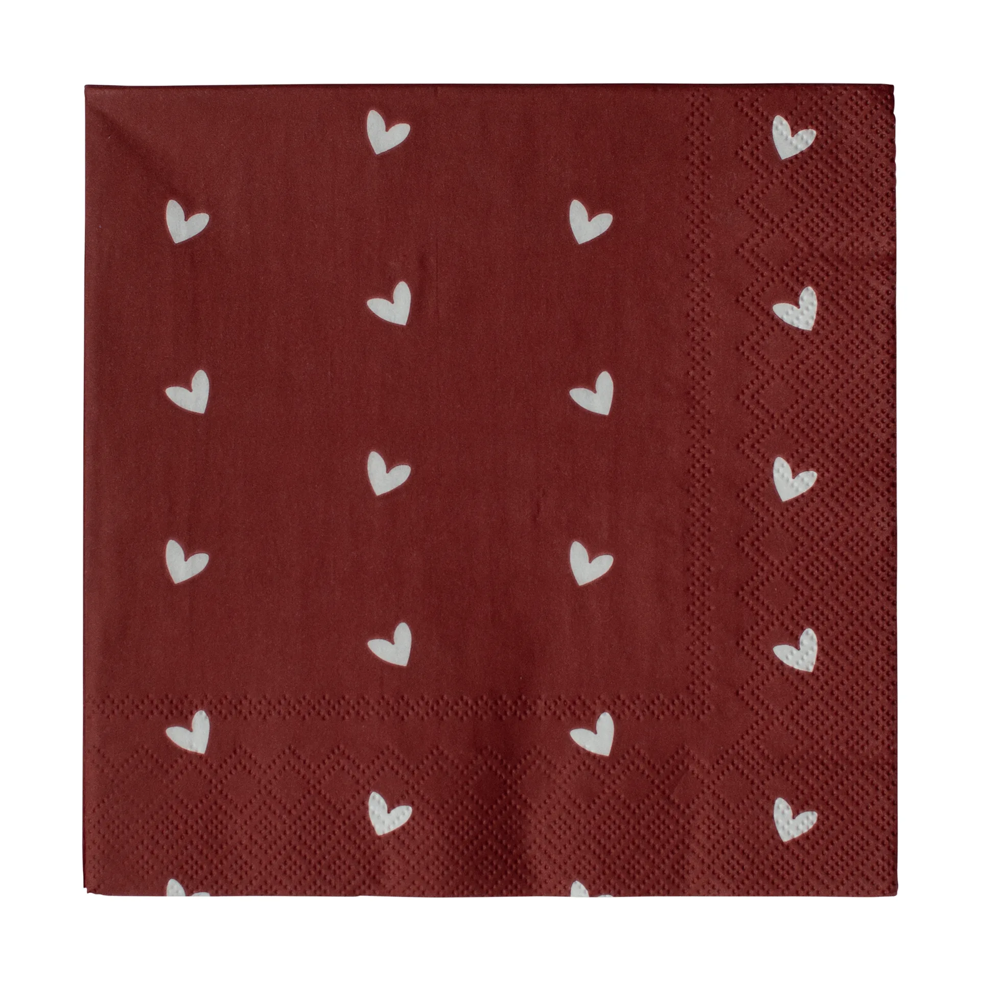 Heart Papierserviette 33x33 cm 20er-Pack, Dark red DBKD