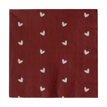 Heart Papierserviette 33x33 cm 20er-Pack - Dark red - DBKD