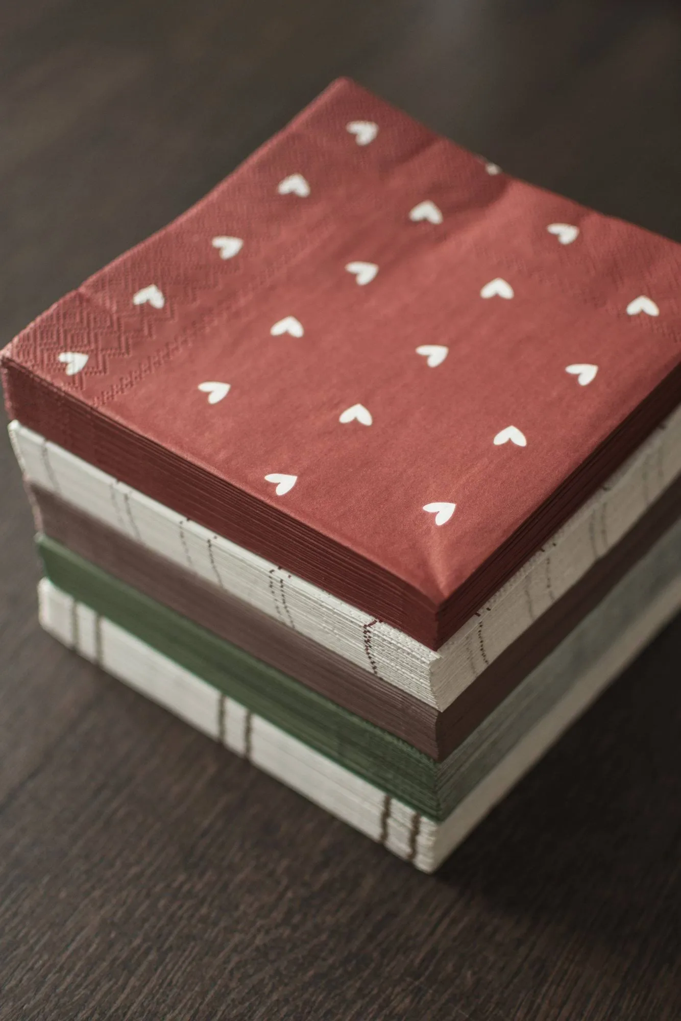Heart Papierserviette 33x33 cm 20er-Pack, Dark red DBKD