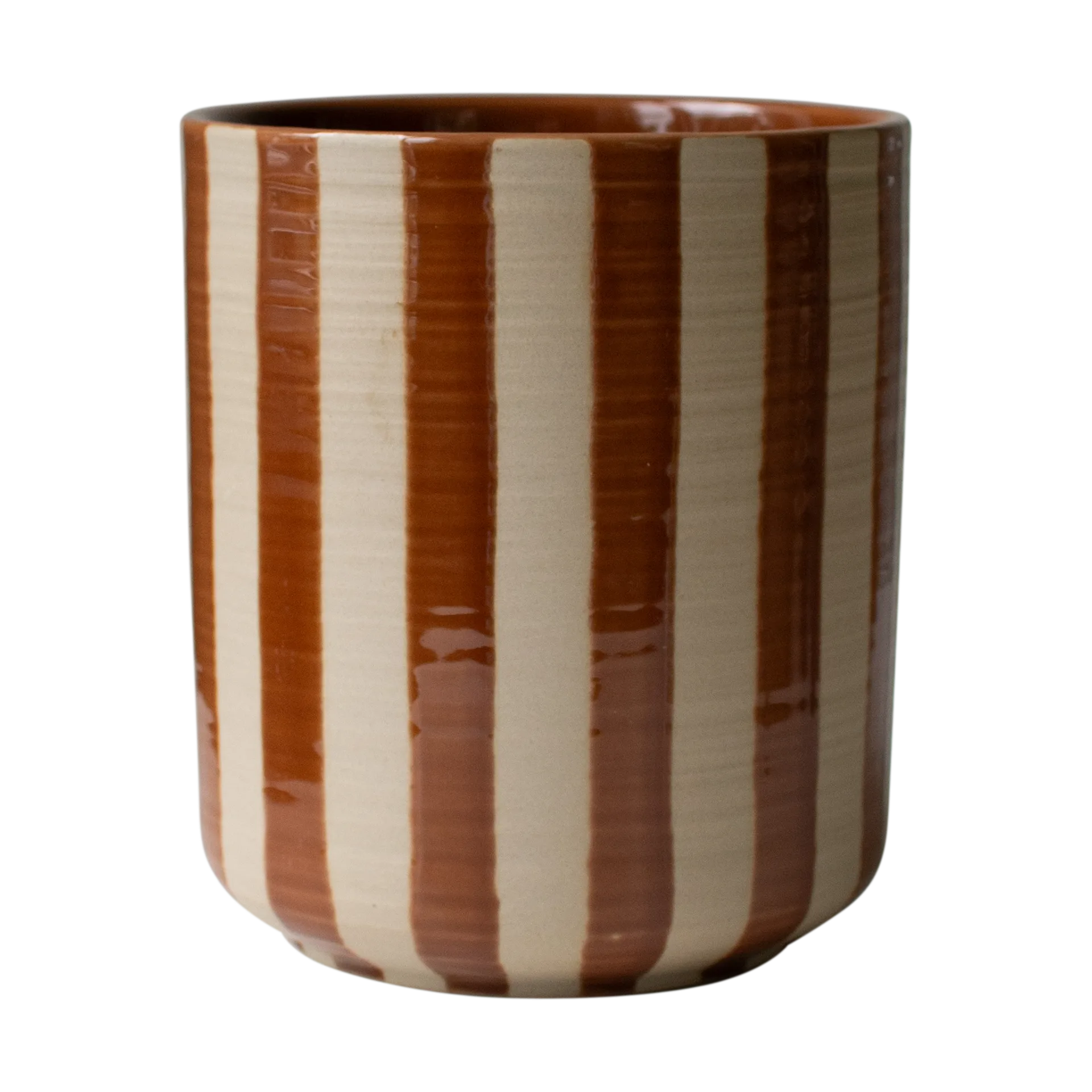 Line Blumentopf Ø14x16 cm, Stripe nougat DBKD