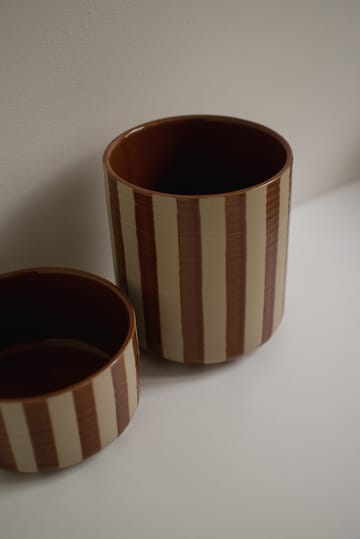 Line Blumentopf Ø14x16 cm - Stripe nougat - DBKD