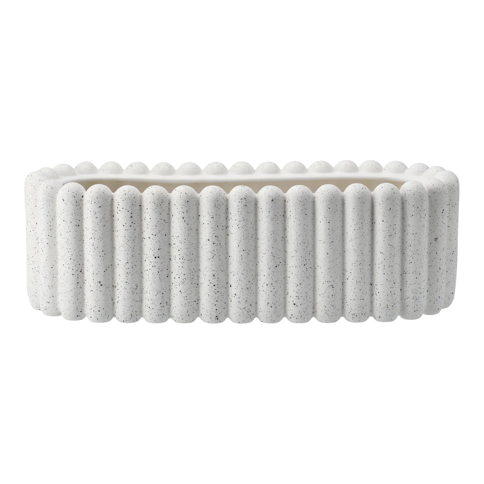 Mist Blumentopf oval, White dot DBKD