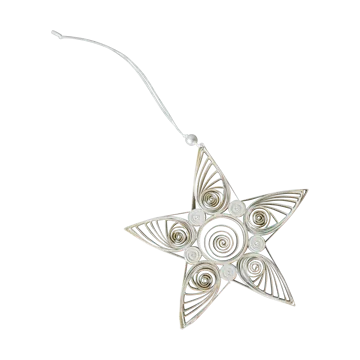 Paper star Weihnachtsanhänger 10,5 cm - White - DBKD