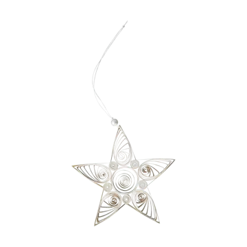Paper star Weihnachtsanhänger 13 cm - White - DBKD