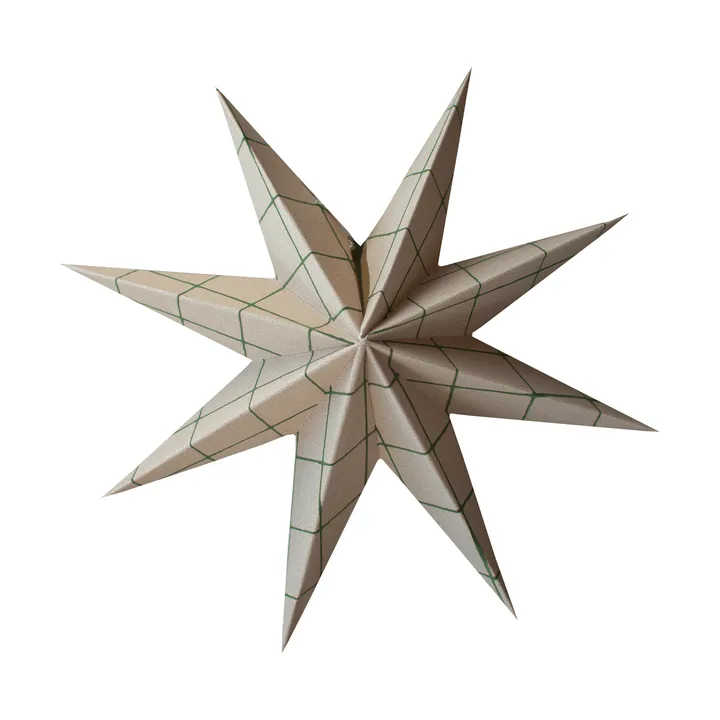 Papier-Winterstern Dekorationsanhänger - Square sand, medium, Ø14 cm - DBKD