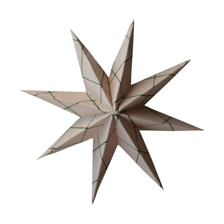 Papier-Winterstern Dekorationsanhänger - Square sand, small, Ø9 cm - DBKD