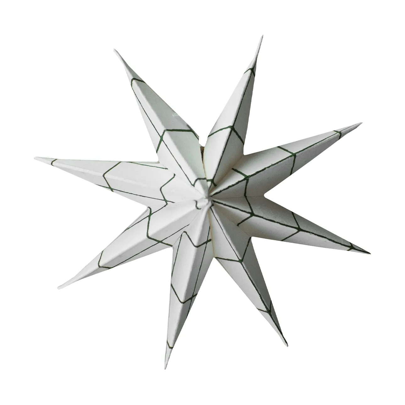 Papier-Winterstern Dekorationsanhänger, Square white, small, Ø9 cm DBKD