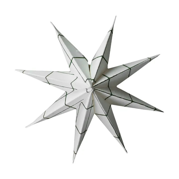Papier-Winterstern Dekorationsanhänger - Square white, small, Ø9 cm - DBKD