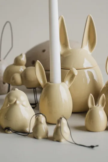 Rabbit Kerzenständer 13 cm - Shiny yellow - DBKD