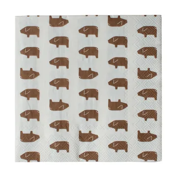 Schwedische pig Papierserviette 33x33 cm 20er-Packung - Brown - DBKD