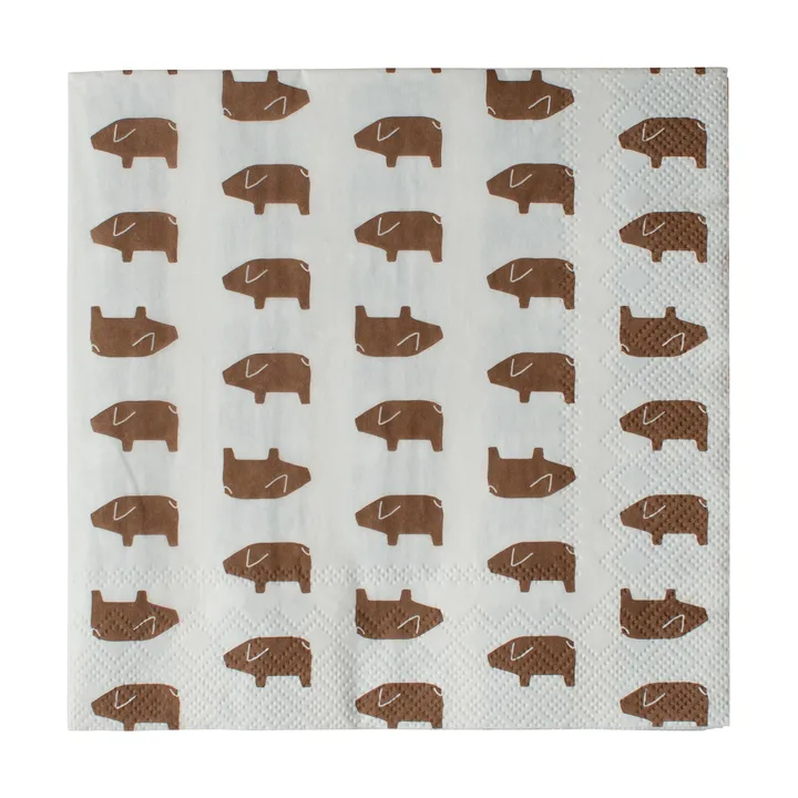 Schwedische pig Papierserviette 33x33 cm 20er-Packung - Brown - DBKD