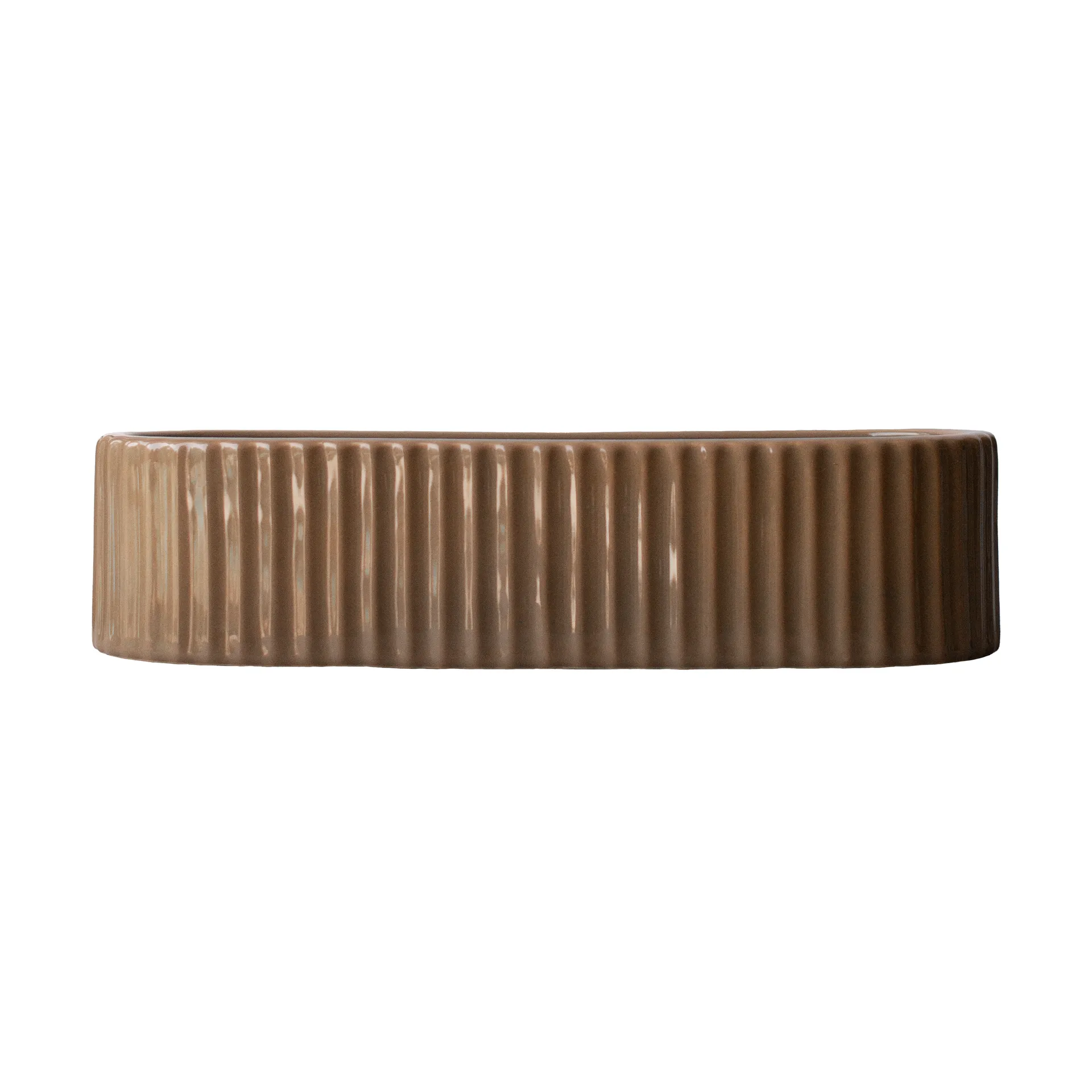 Stripe Kerzenhalter 30 cm, Shiny nougat DBKD