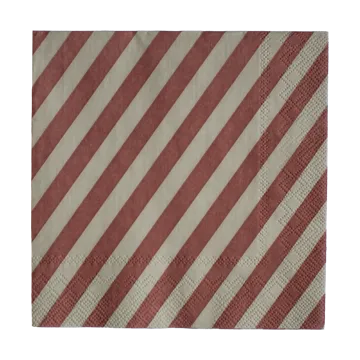 Stripe Papierserviette 33x33 cm 20er Pack - Dark red - DBKD