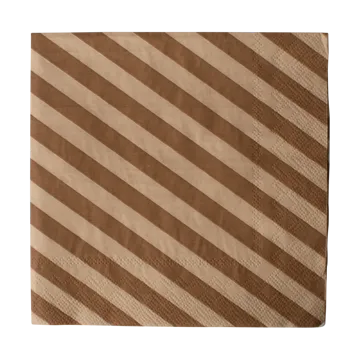Stripe Papierserviette 33x33 cm 20er Pack - Nougat - DBKD