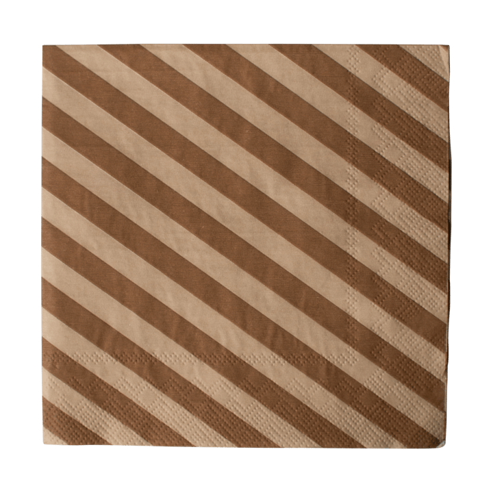 Stripe Papierserviette 33x33 cm 20er Pack - Nougat - DBKD