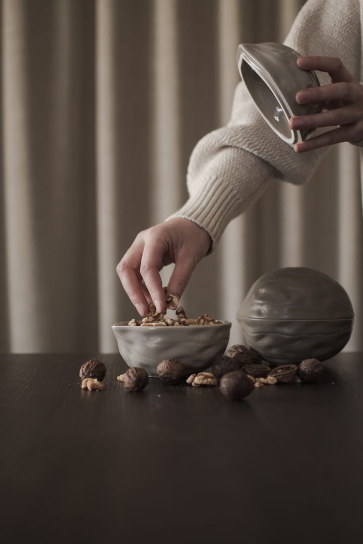 Walnut Schale mit Deckel, Shiny mole DBKD