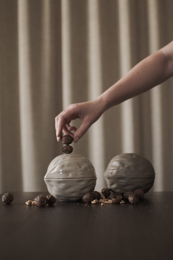 Walnut Schale mit Deckel, Shiny mole DBKD
