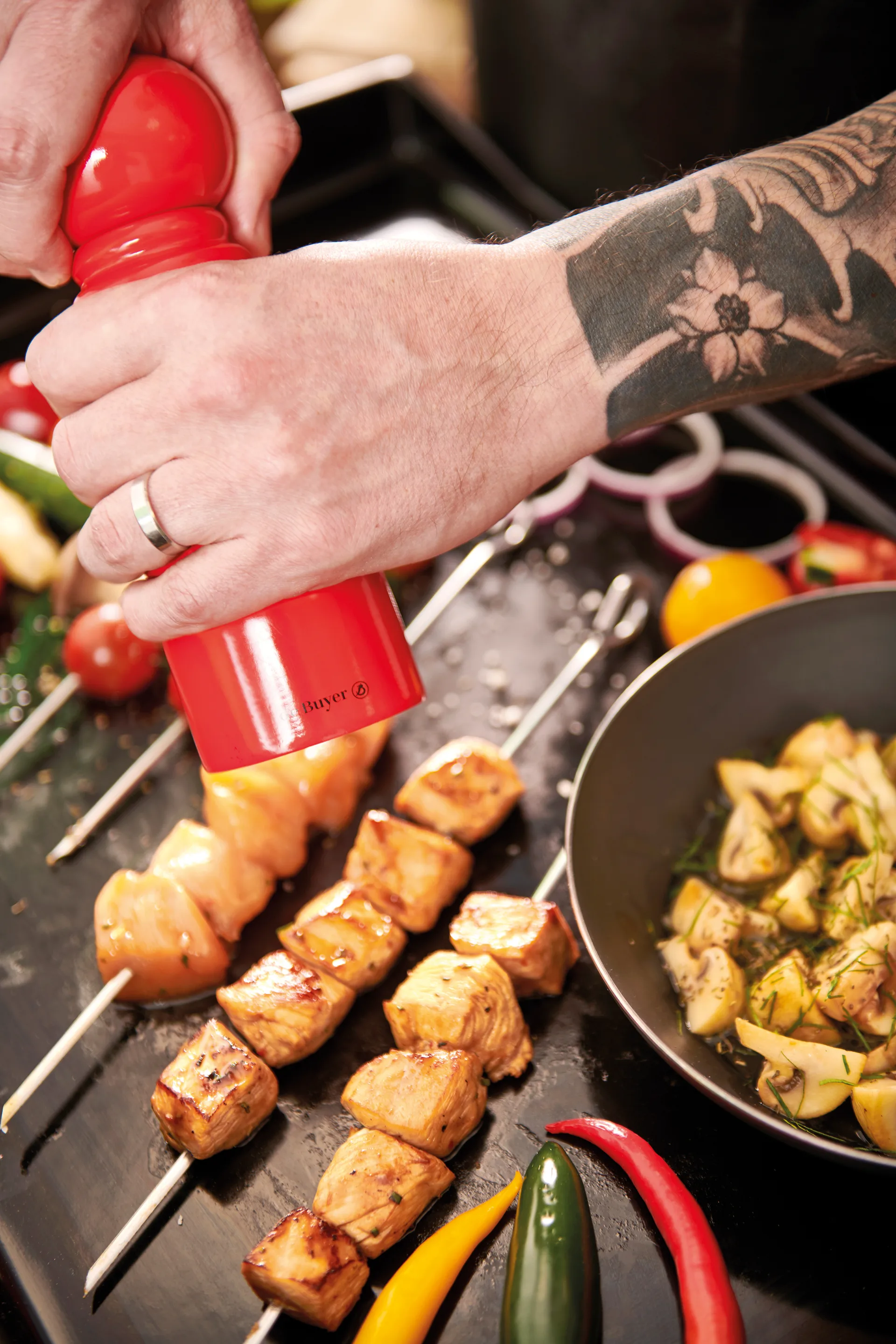 Rumba Salz- und Pfeffermühle Keramik 18cm, Hellbraun De Buyer