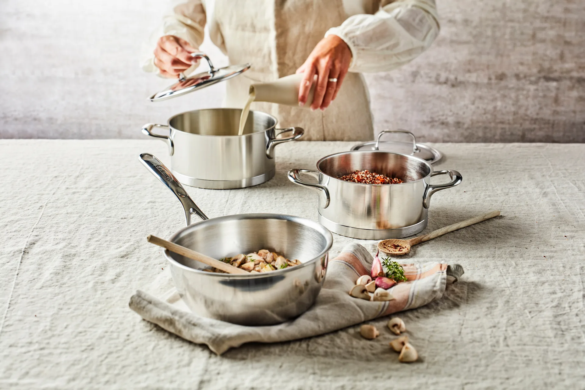 Demeyere Atlantis 7 Kochtopf niedrig Edelstahl, 2,2 L Demeyere