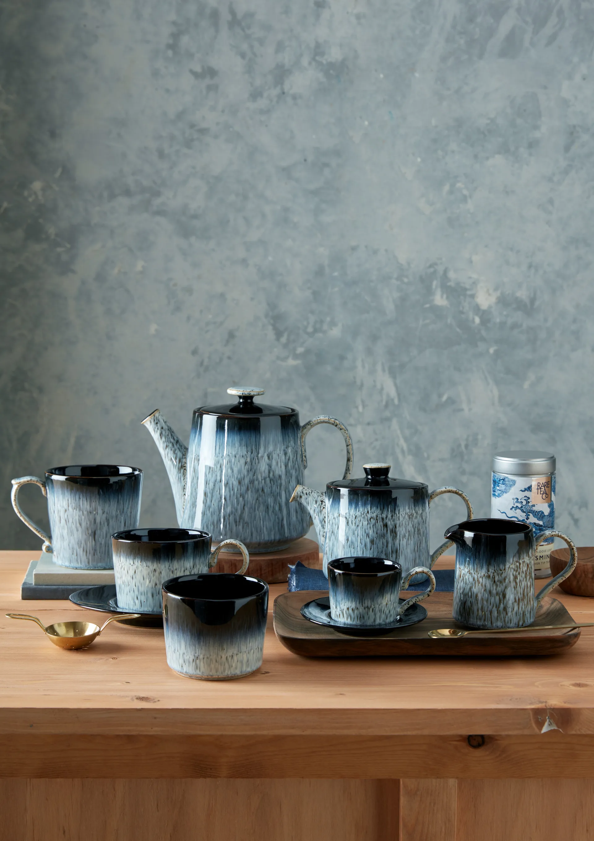 Halo brew Espressotasse 10cl, Blau-grau-schwarz Denby