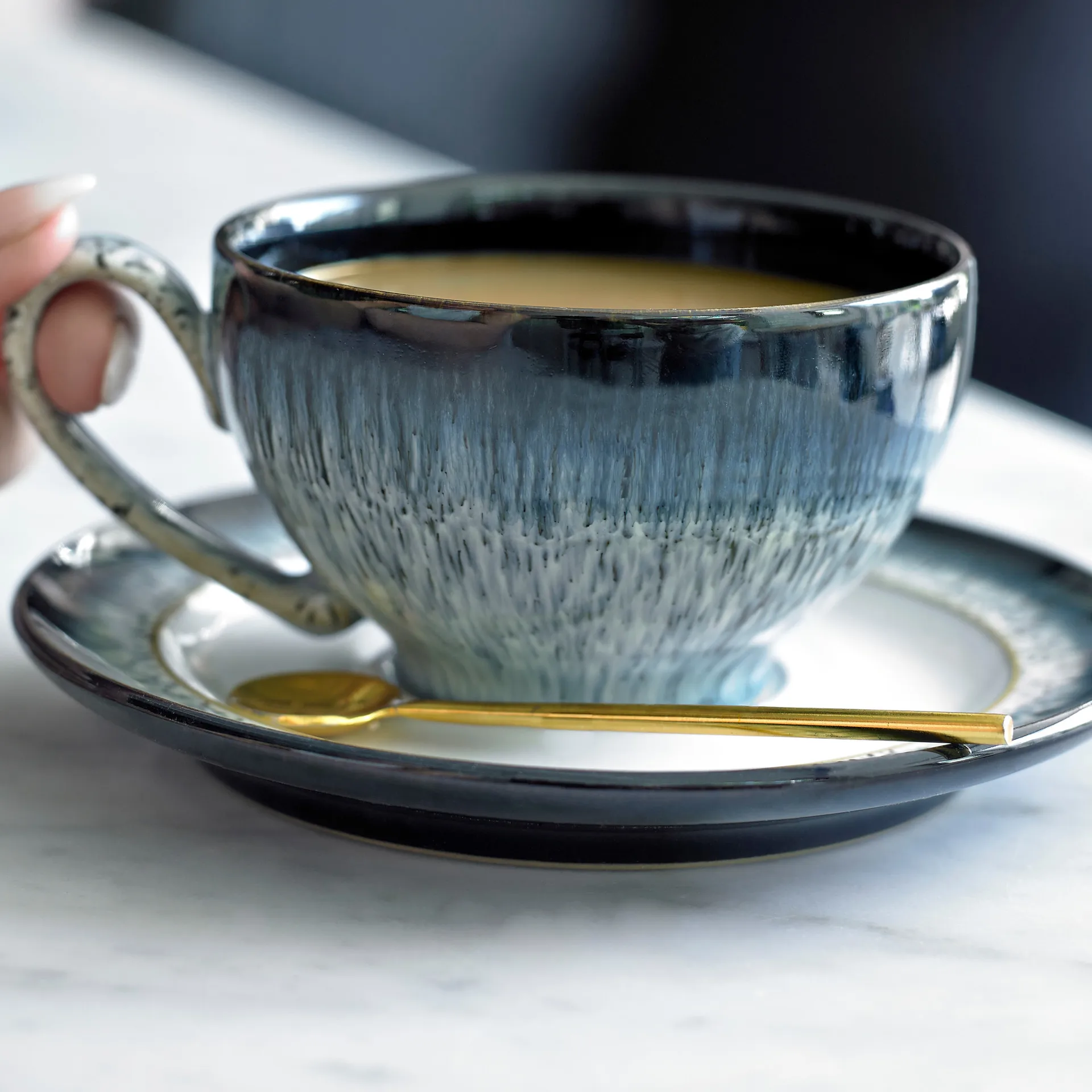 Halo Tasse 31cl, Blau-grau-schwarz Denby