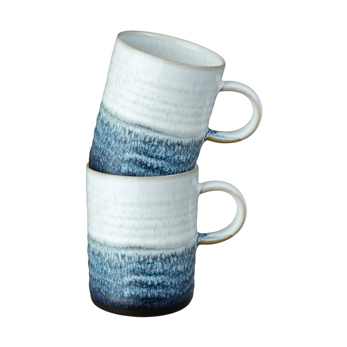 Denby Kiln blue ridged Tasse 2er-Pack 41 cl