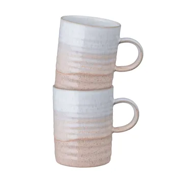 Kiln Coral gerillte Tasse - koralle-beige, 2-teilig - Denby