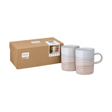 Kiln Coral gerillte Tasse - koralle-beige, 2-teilig - Denby