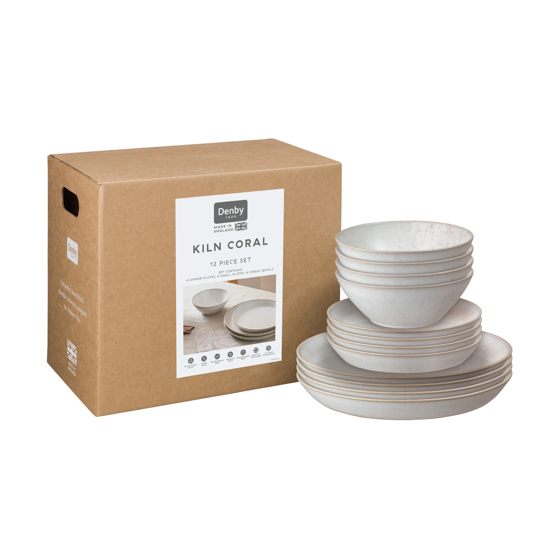 Kiln Coral Servierset, koralle-beige, 12-teilig Denby