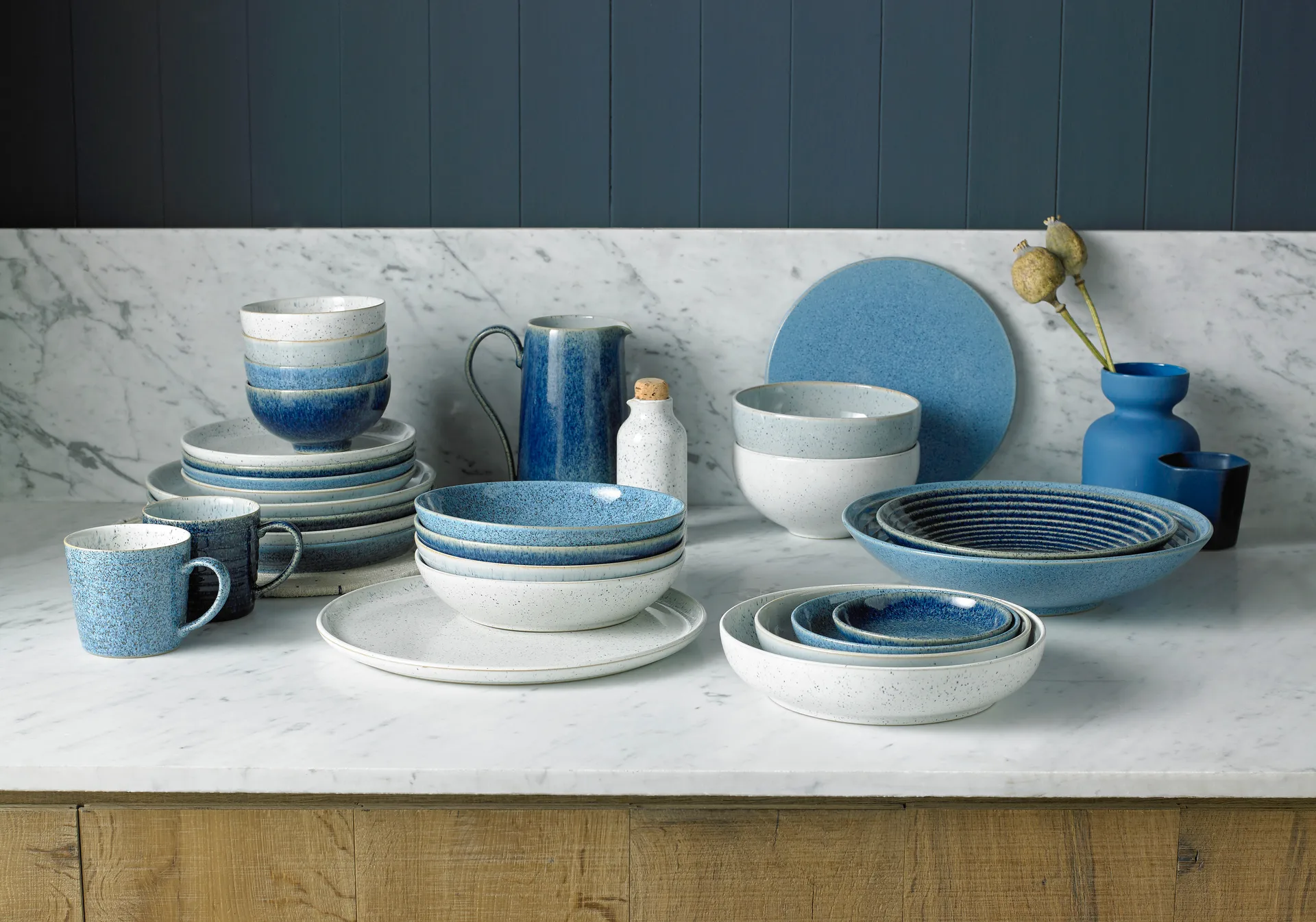 Studio Blue kleiner Teller 17cm, Flint Denby