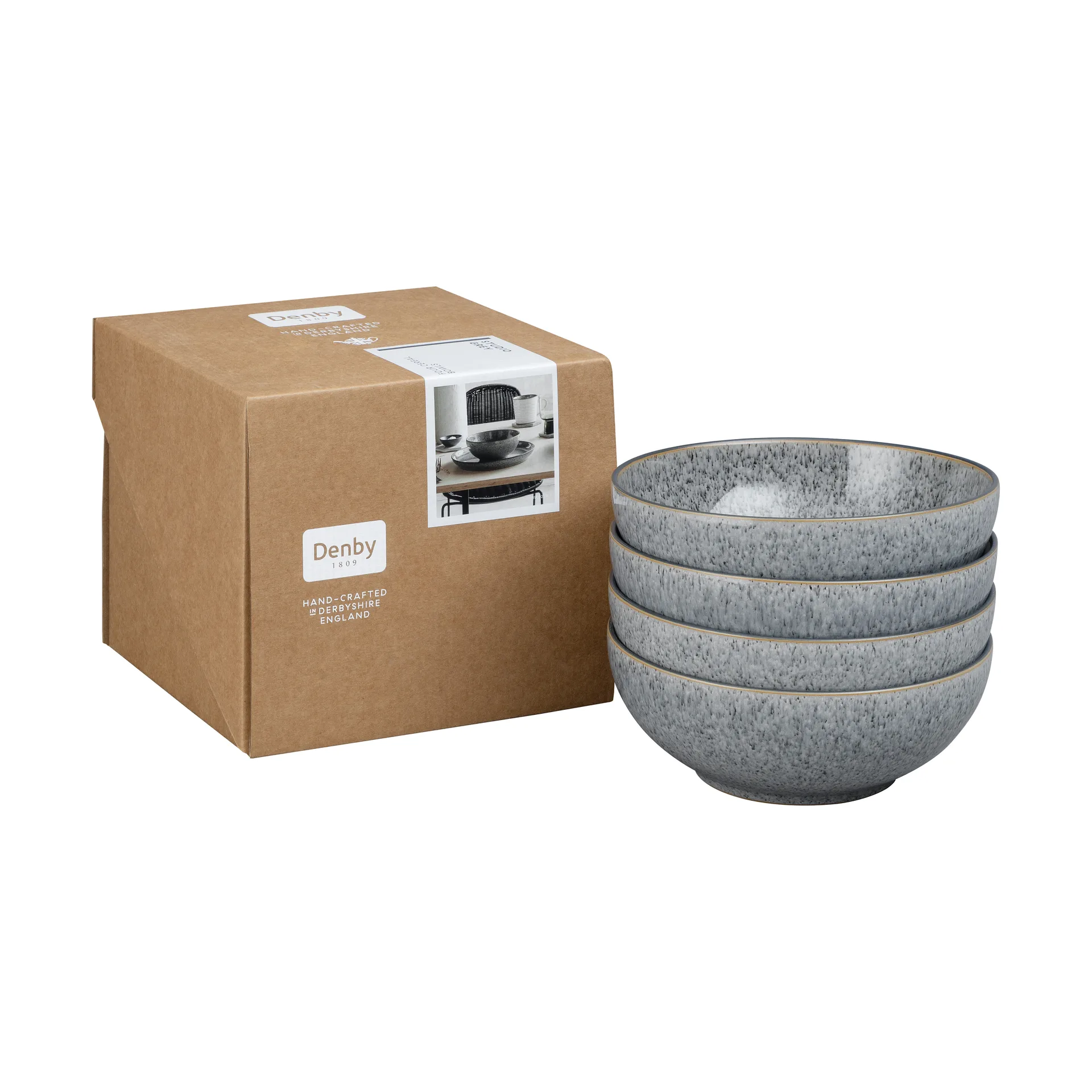 Studio Grey coupe Frühstücksschale 17cm 4er Pack, Granite Denby